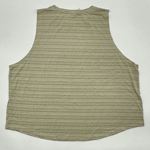 Athleta Cloudlight Women's Plus Size 1X Beige Striped Stretch Muscle Tank Top - Picture 6 of 9